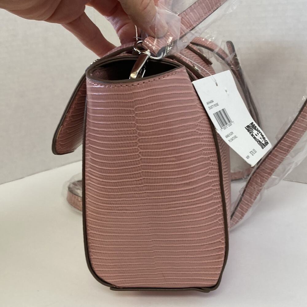 Anne Klein PU Satchel Purse Pocketbook Dusty Rose Carry Handle & Shoulder Strap - Picture 10 of 10